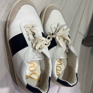 Sam Edelman Tan, White and Black Sneakers